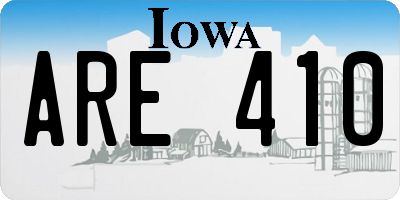 IA license plate ARE410