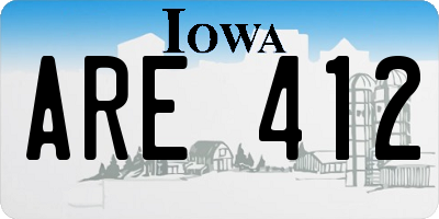 IA license plate ARE412
