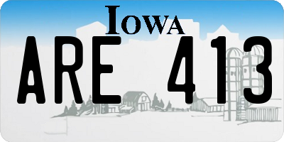 IA license plate ARE413