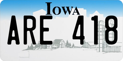 IA license plate ARE418