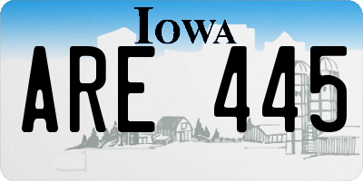 IA license plate ARE445
