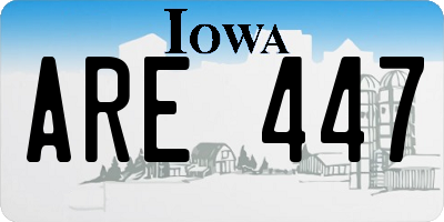 IA license plate ARE447