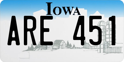 IA license plate ARE451