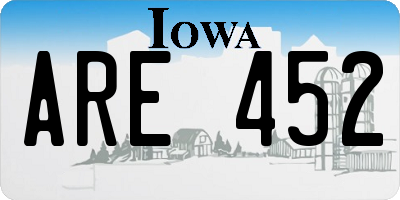 IA license plate ARE452