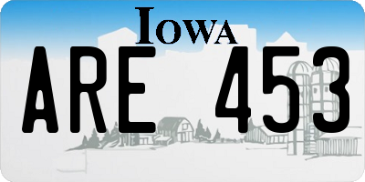 IA license plate ARE453