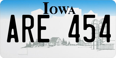 IA license plate ARE454