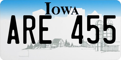 IA license plate ARE455