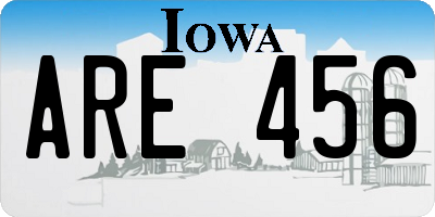 IA license plate ARE456
