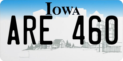 IA license plate ARE460