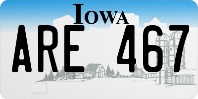IA license plate ARE467