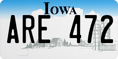 IA license plate ARE472
