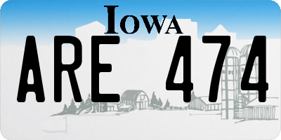 IA license plate ARE474