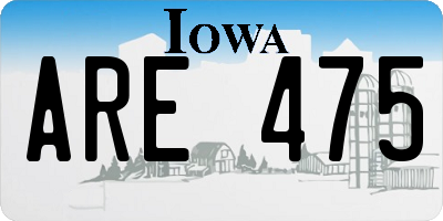 IA license plate ARE475