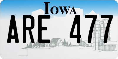 IA license plate ARE477