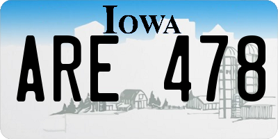 IA license plate ARE478
