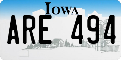 IA license plate ARE494