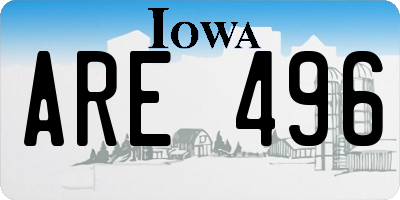 IA license plate ARE496