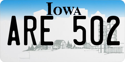 IA license plate ARE502