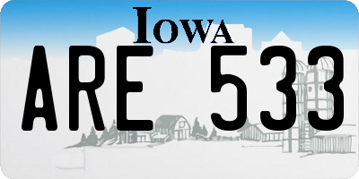 IA license plate ARE533