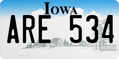 IA license plate ARE534