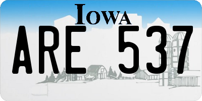IA license plate ARE537