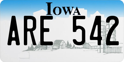 IA license plate ARE542