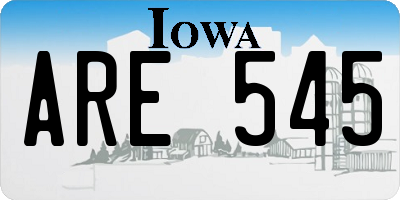 IA license plate ARE545