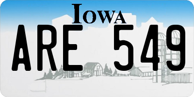 IA license plate ARE549