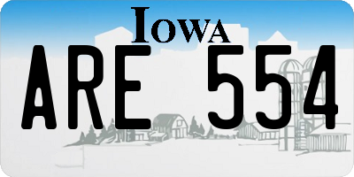 IA license plate ARE554