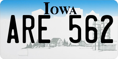 IA license plate ARE562