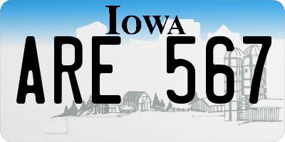 IA license plate ARE567