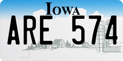 IA license plate ARE574