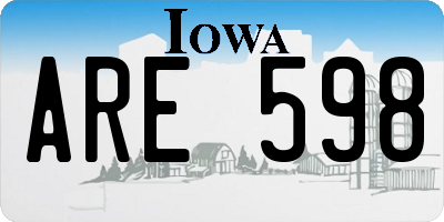 IA license plate ARE598