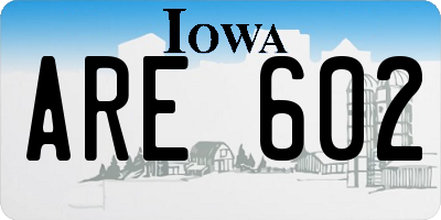 IA license plate ARE602