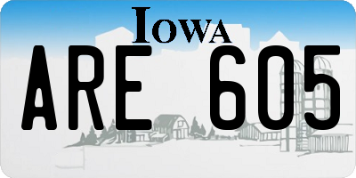 IA license plate ARE605