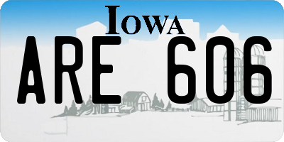 IA license plate ARE606