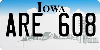 IA license plate ARE608