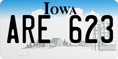 IA license plate ARE623