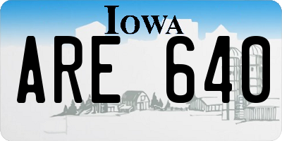 IA license plate ARE640