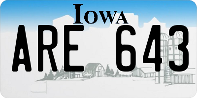 IA license plate ARE643