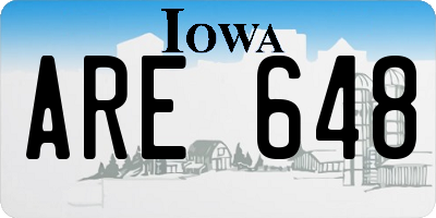 IA license plate ARE648