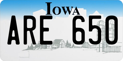 IA license plate ARE650