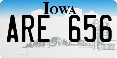 IA license plate ARE656