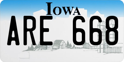 IA license plate ARE668