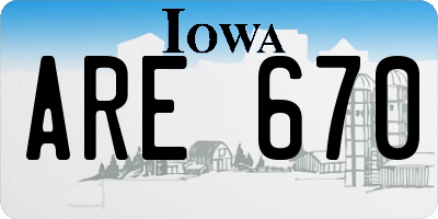 IA license plate ARE670