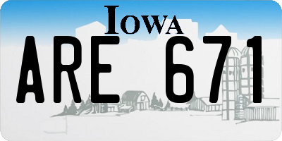 IA license plate ARE671