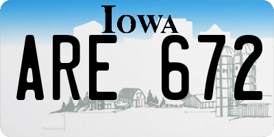 IA license plate ARE672