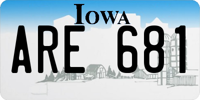 IA license plate ARE681