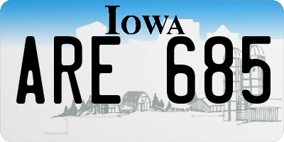 IA license plate ARE685