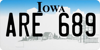 IA license plate ARE689